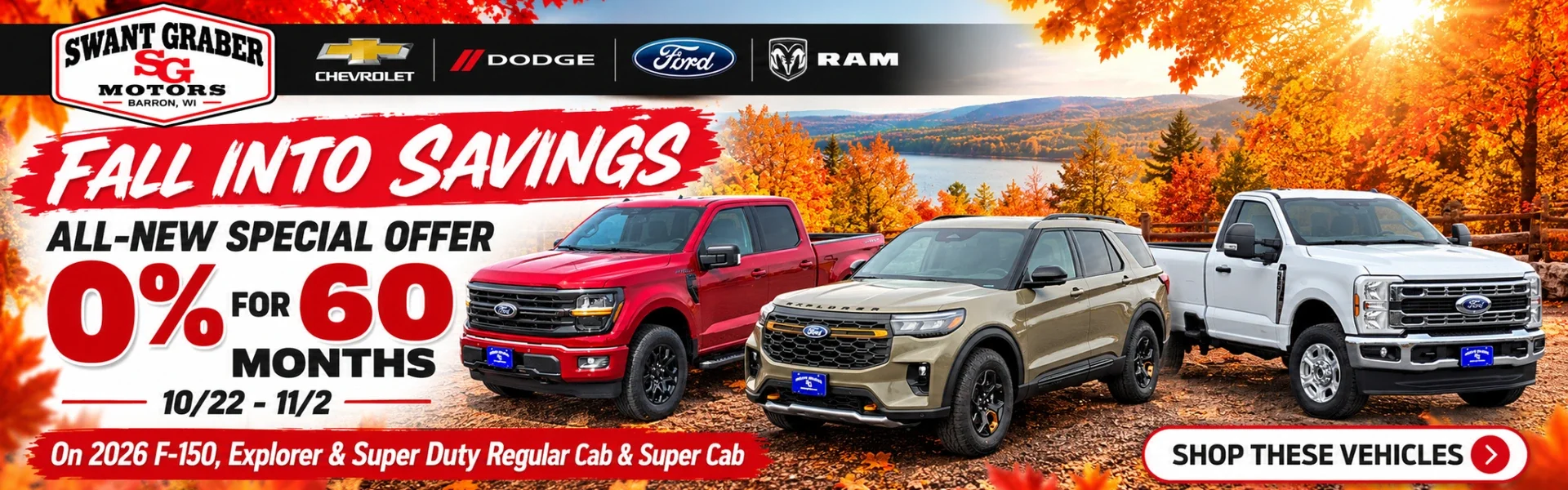 2026 Ford 0% for 60 Months Fall Savings at Swant Graber